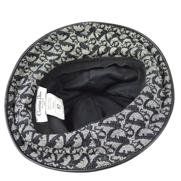 Christian Dior Black Gray Trotter Hat DVC04001 #57 Small Good - Picture 8 of 11